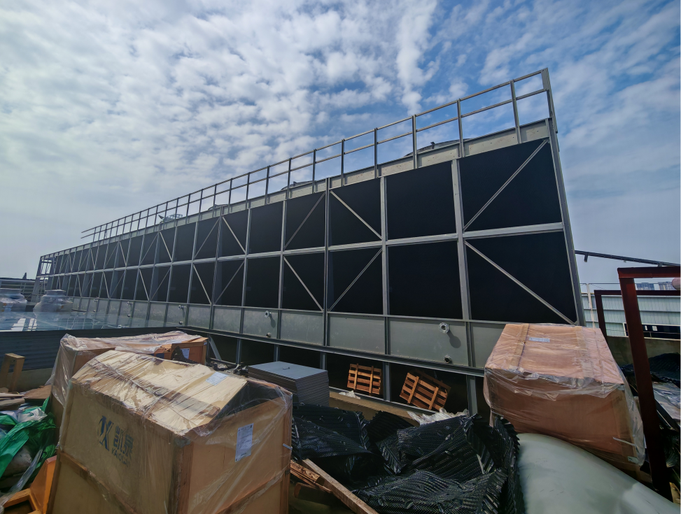 橫流冷卻塔安裝現場